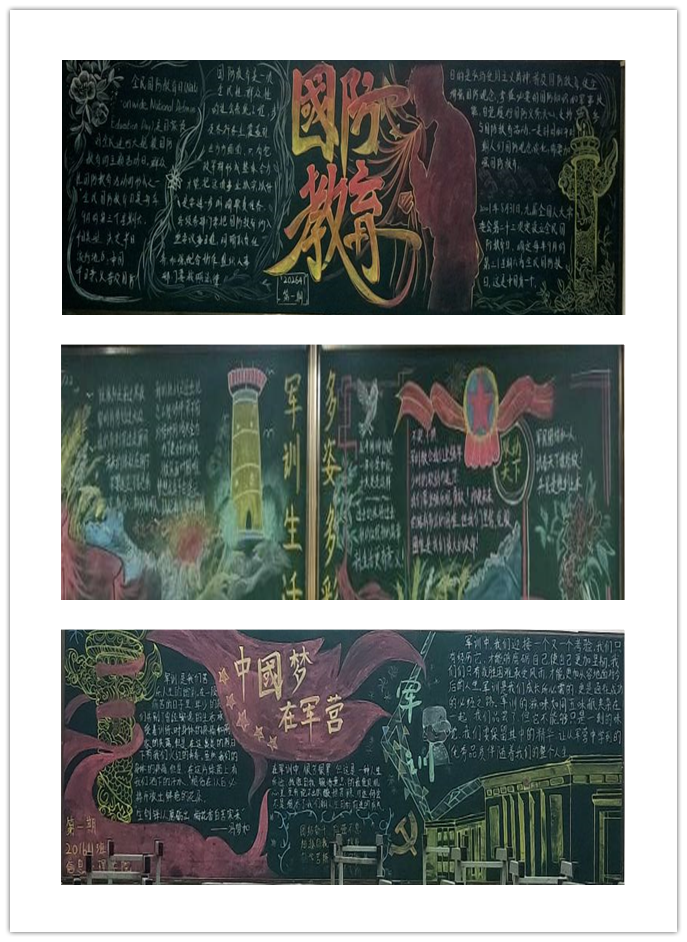 信息管理学院“军训生活、国防教育、爱国教育” 主题黑板报评比活动圆满结束